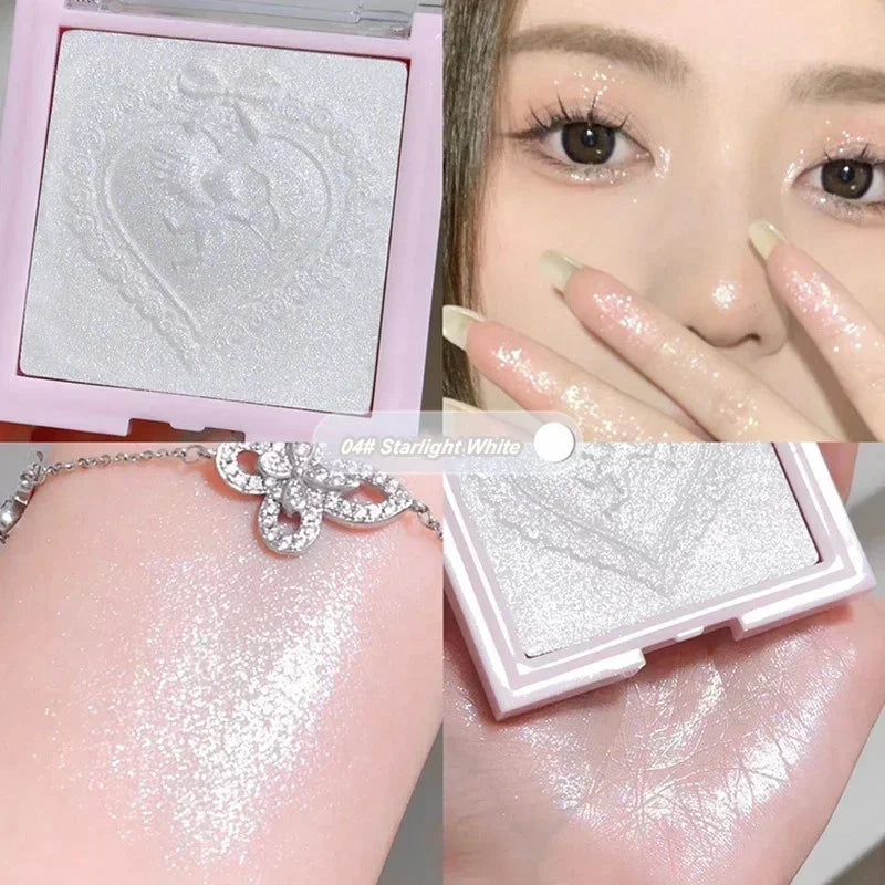 Rynx | Fairy Pink Highlighter Fine Flash Party Supernatural White Contour Highlight Palette Monochrome Highlights Powder Cosmetics
