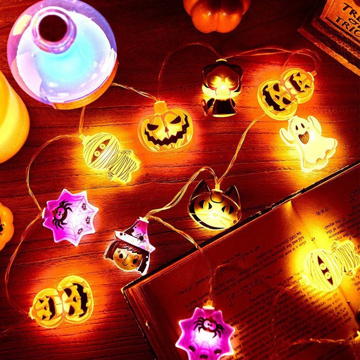 Rynx | Halloween Party LED Light String Pumpkin Ghost Spider Weaving Hanging Lamp For Halloween Home Indoor Outdoor Decoration Props 2024