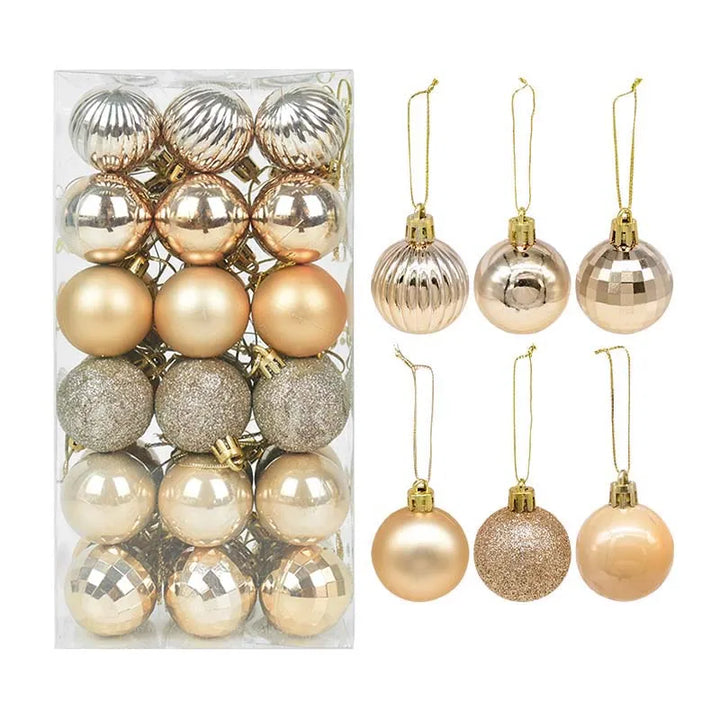 Rynx 1box Christmas balls Christmas tree decoration ball Xmas hanging tree ornament home party decor New Year gift Noel Navidad