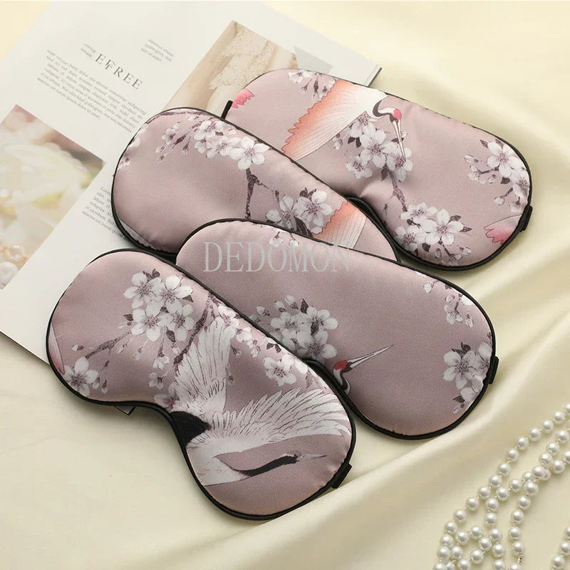 Lisslune | Grue de Soie – Luxury Silk Sleep Mask with Crane Design