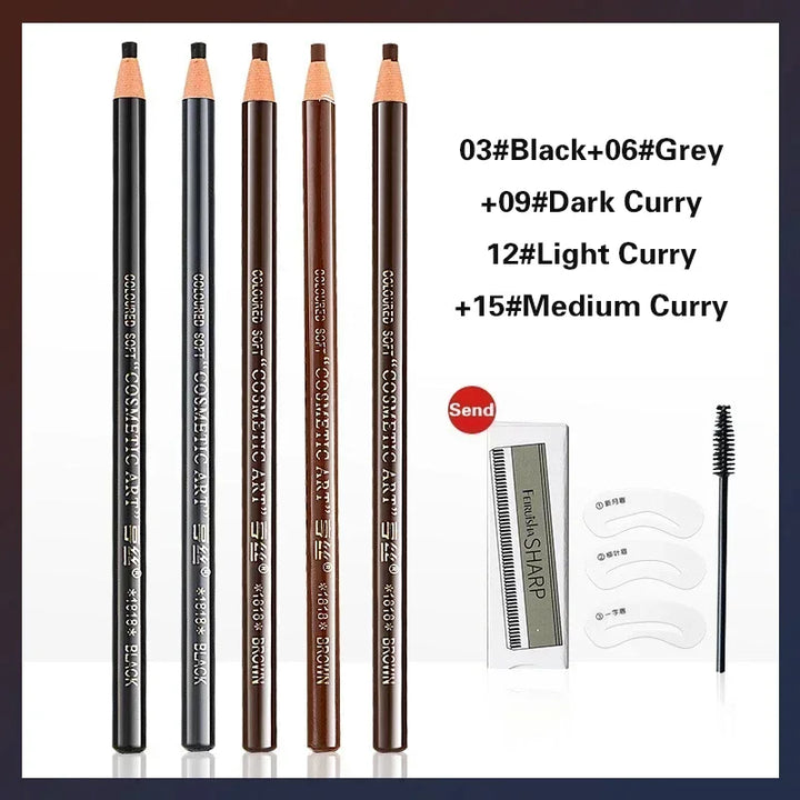 Rynx | 5pcs Professional Microblading Pen Permanent Eyebrow Pencil Tattoo Waterproof Art Tint Makeup Eyebrow Pencil Enhancer Cosmetics