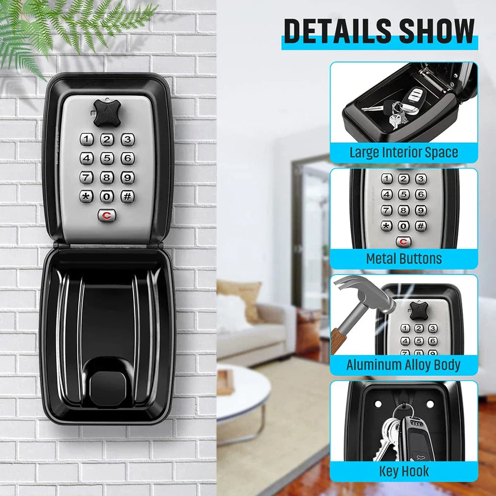 Lisslune | Waterproof Wall-Mounted Key Safe Box | Secure, Durable & Ideal for Outdoor Use