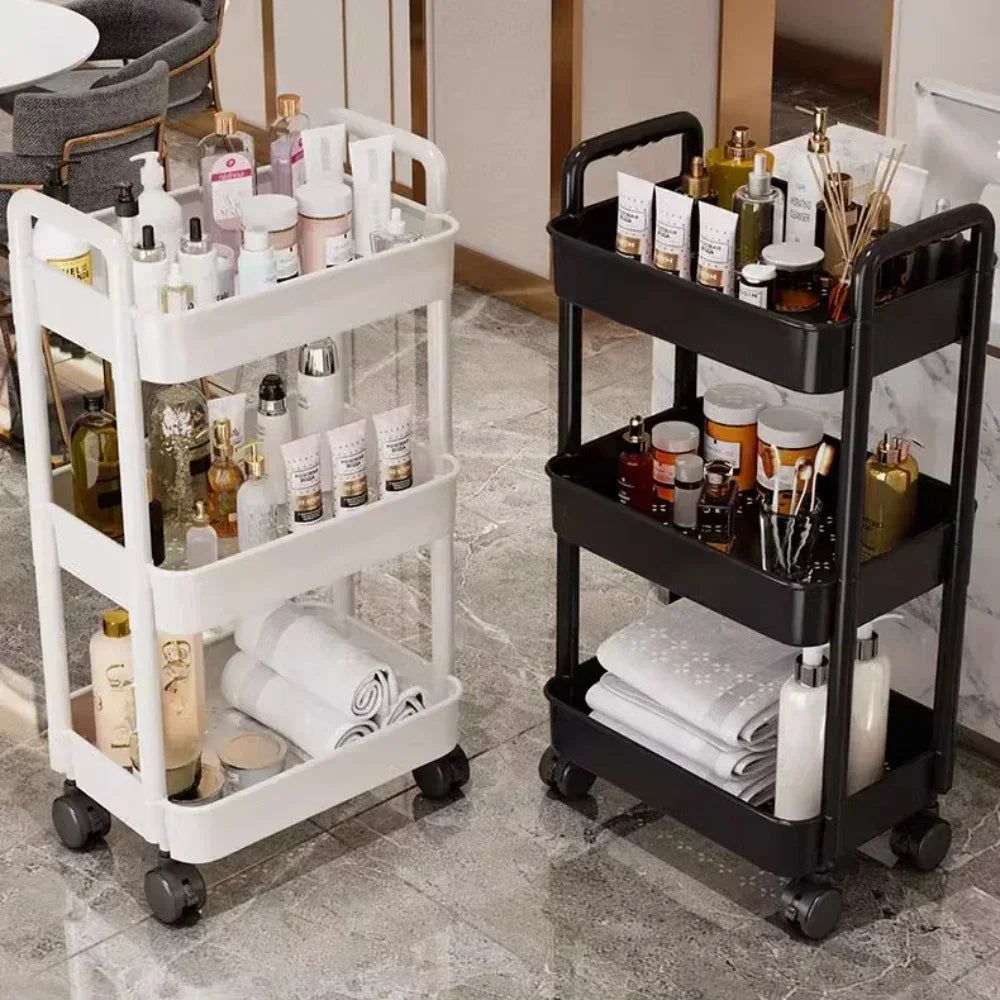 Rynx | Mobile Storage Cart Trolley Organizer Household Kitchen Multifunction Cart with Wheels Home Accessories Multi-tiered Bookshelf