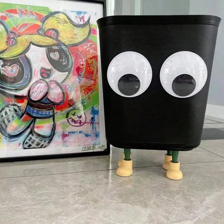 Rynx | Cartoon Sweet Big Eyes Trash Can Wastebasket Home Office Garbage Bin Bathroom Trash Bag Container Waste Bin Kitchen Trash Can