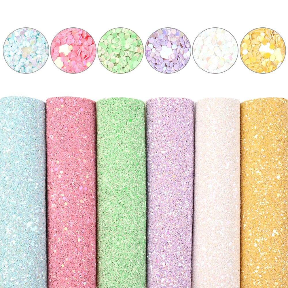 Lisslune | Sparkling Synthetic Leather DIY Craft Kit: Glittering Fabrics Collection for Creative Projects