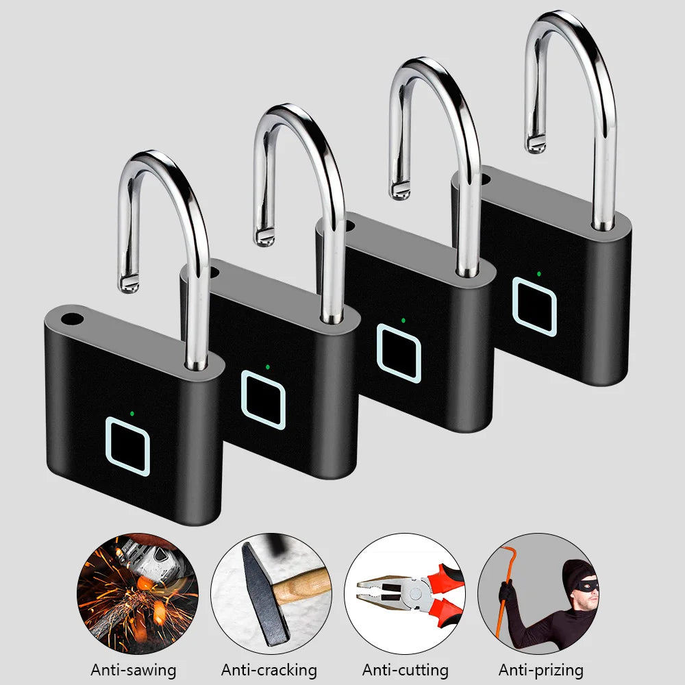 Lisslune | Smart Fingerprint Padlock with USB Charging & Waterproof Design – Titan