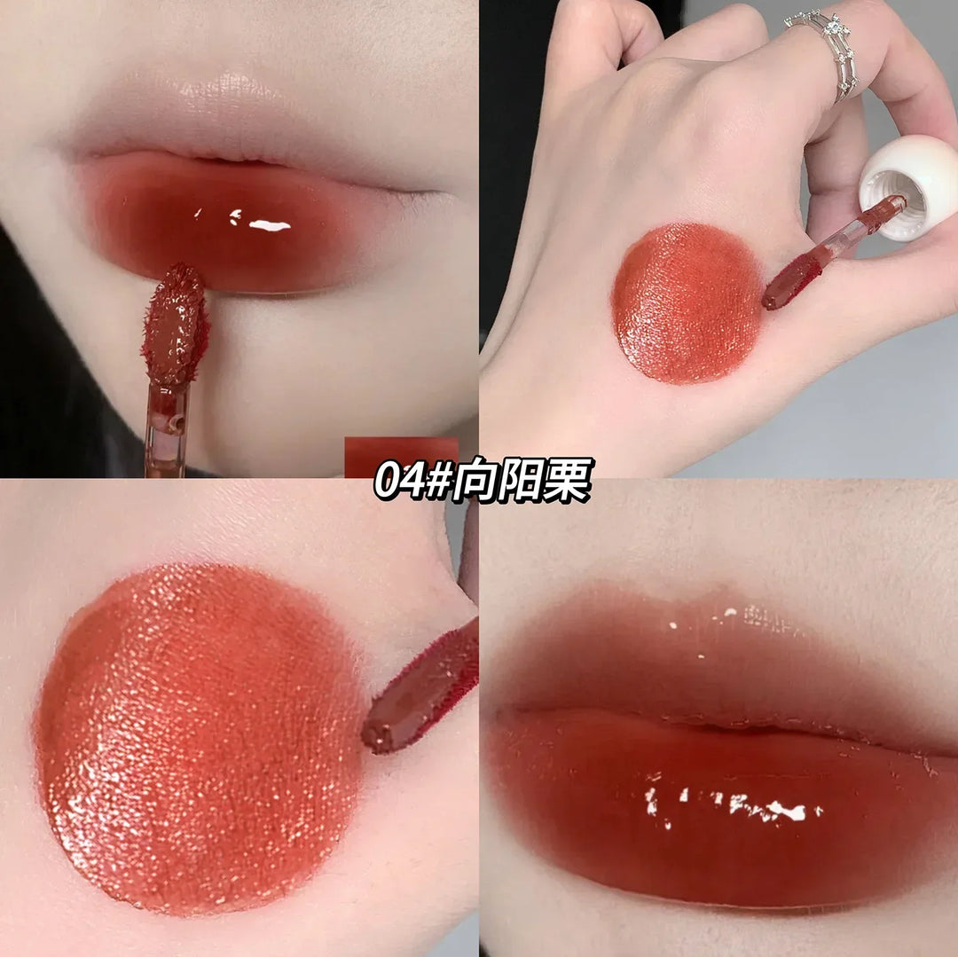 Rynx | Liquid Lipstick Non-sticky Cup Red Lip Color Iced Tea Lipstick Mirror Water Women Cosmetics Lip Lacquer Mist Lipstick Female Makeup