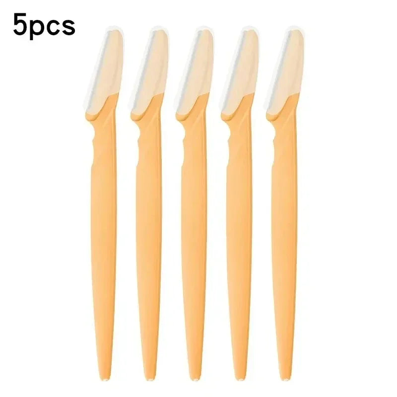 Rynx | 5pcs Eyebrow Epilator Sets Facial Razor Portable Stainless Steel Hair Removal Safety Eyebrow Trimmer Women's Makeup Tools