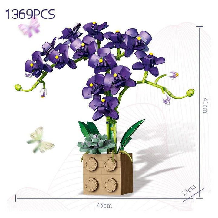 Lisslune | DIY Elegant Blue Phalaenopsis Flower Craft Kit: Create your own impressive home accessory