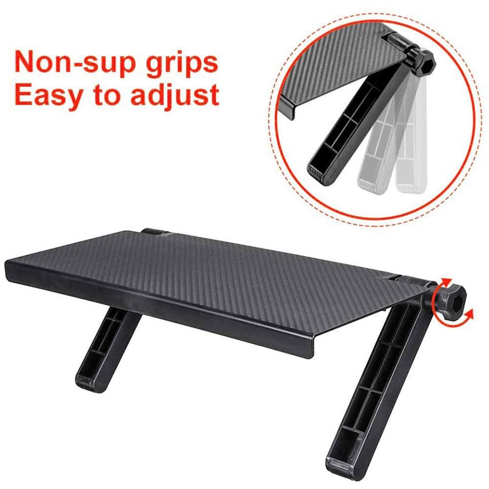 Lisslune | Versatile adjustable desktop stand with integrated media organizer in stylish black or white