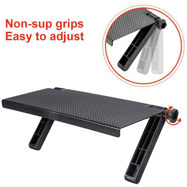 Lisslune | Versatile adjustable desktop stand with integrated media organizer in stylish black or white