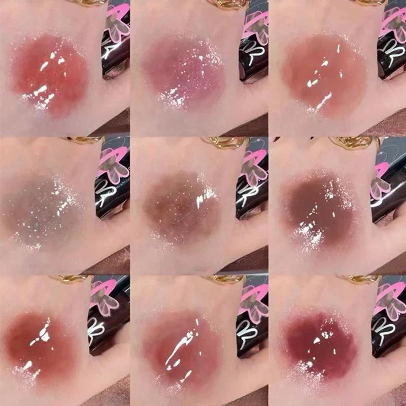 Rynx | Shiny Lip Lacquer Gel Glitter Lip Gloss Long-lasting Moisturizing Liquid Lipstick Lines Fade Shimmer Lip Makeup Cosmetics