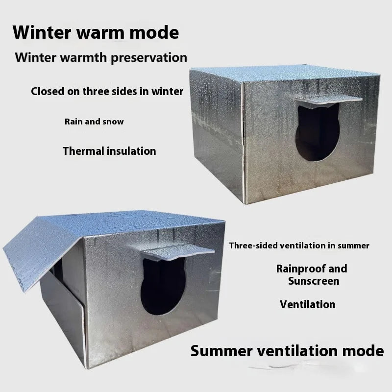 Rynx | Outdoor Cat House Pet Accommodation Waterproof Cold Windproof Scratch-resistant Heat Stroke Four Seasons Use Tent Dog Bed Warm House
