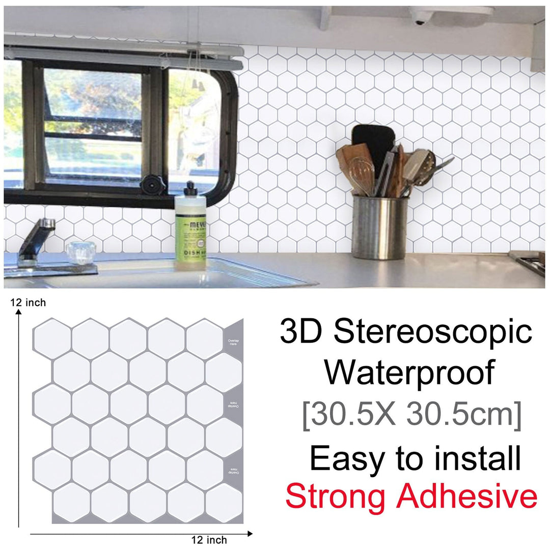 Lisslune | 3D Self-Adhesive Hexagonal Wall Stickers