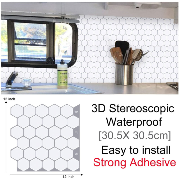Lisslune | 3D Self-Adhesive Hexagonal Wall Stickers