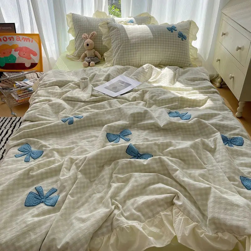 Rynx | Summer arch, Yellow floral pattern, Summer blanket, Machine washable, Water washable, Dormitory, Lunch break, Air conditioning blanket