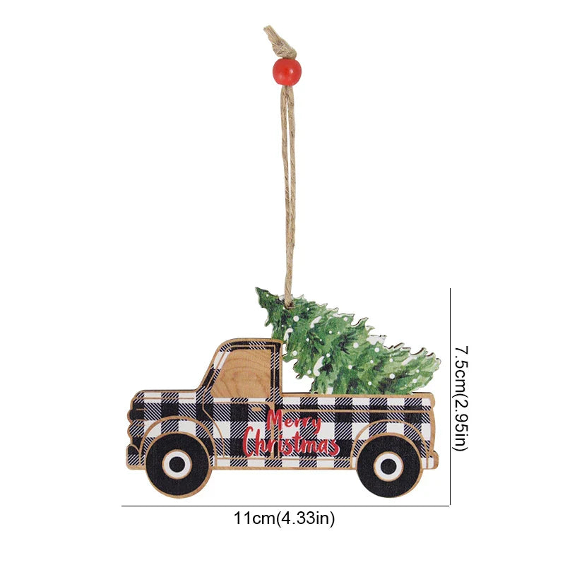 Rynx Wood Christmas Tree Desktop Ornament Santa Merry Christmas Sign Plaque Xmas Decoration for Home 2025 New Year Noel Gift