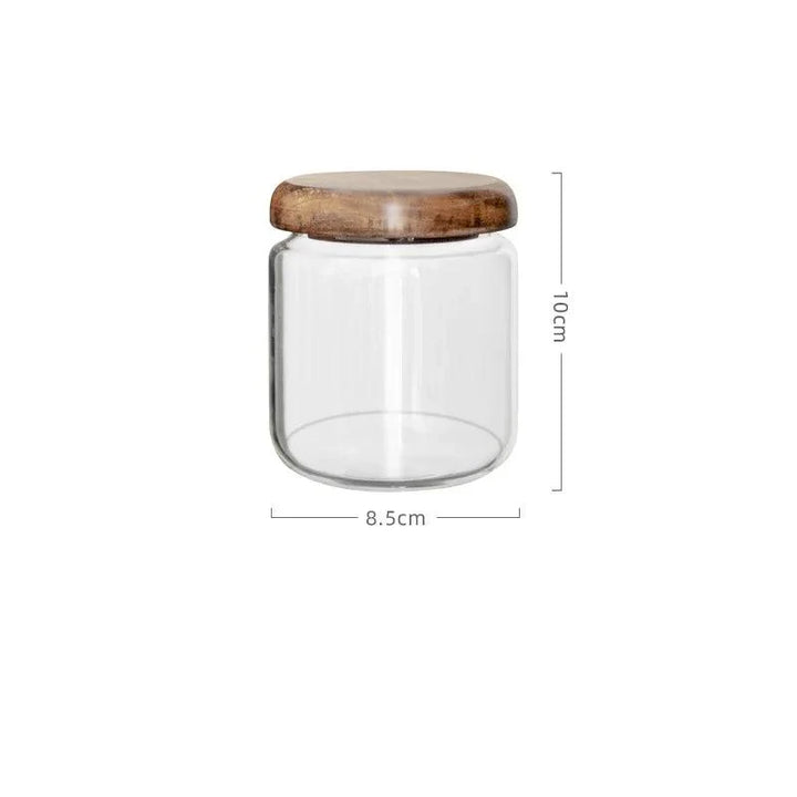 Lisslune | Airtight Glass Spice Jars with Acacia Wood Lid