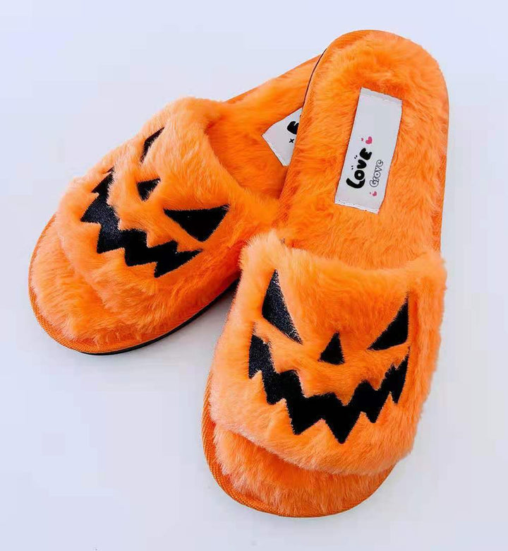 Lisslune | Soft Scary Pumpkin Slippers