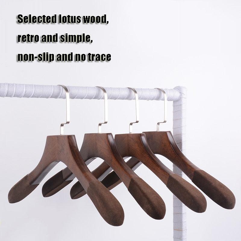 Lisslune | Elegant Wooden Hangers Set with Non-Slip Bar for Improved Closet Style and Organization