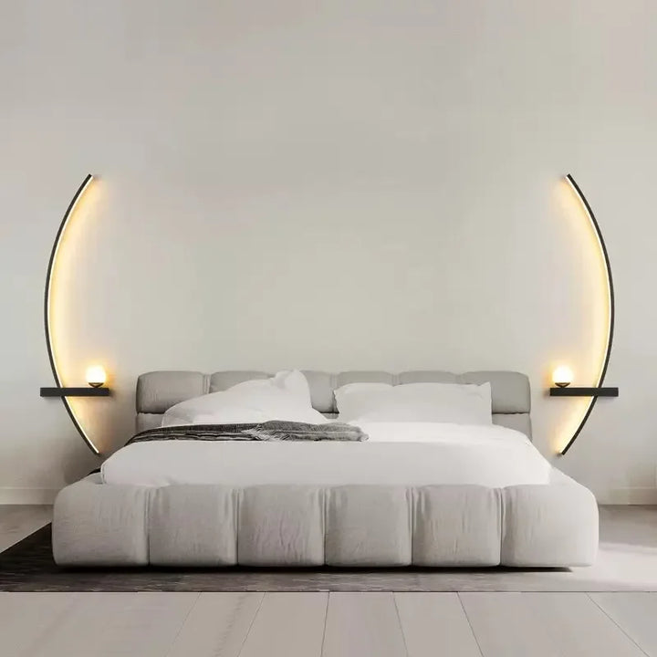 Lisslune | Contemporary Edge Wall Lamp – Black & Gold Indoor/Outdoor Lighting for Modern Spaces