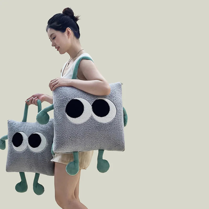 Lisslune | Cute Monster Portable Soft Throw Pillow Blanket