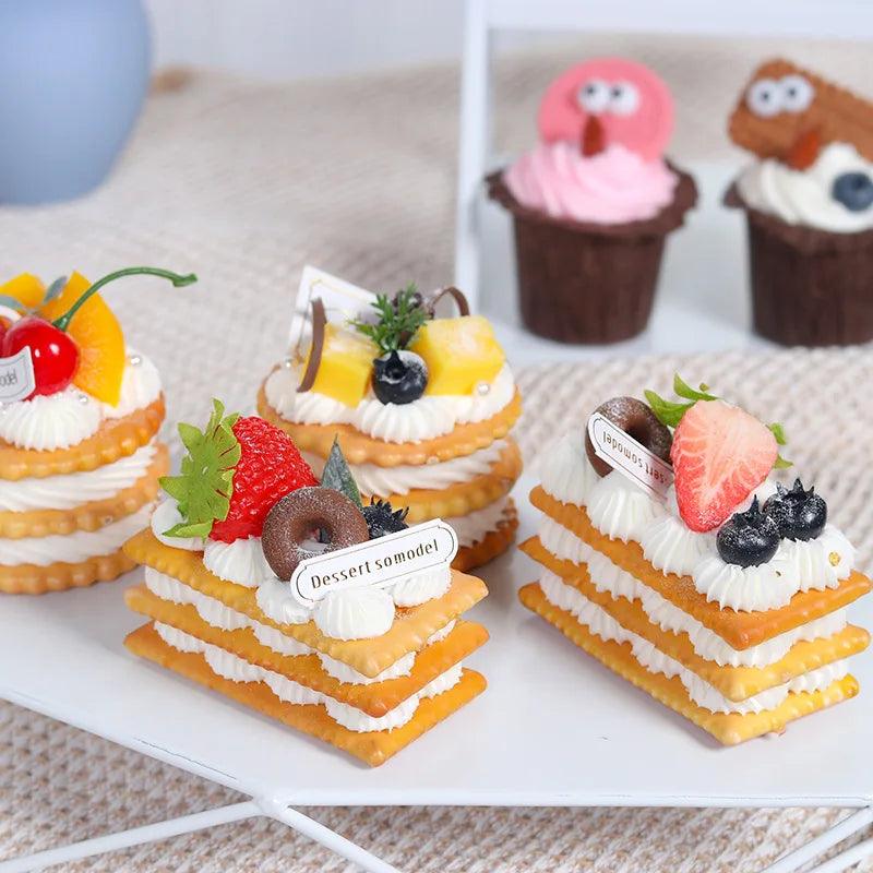 Lisslune | Realistic Artificial Dessert Cake for Home Decor and Photography - Food Simulation Model FCYY-002