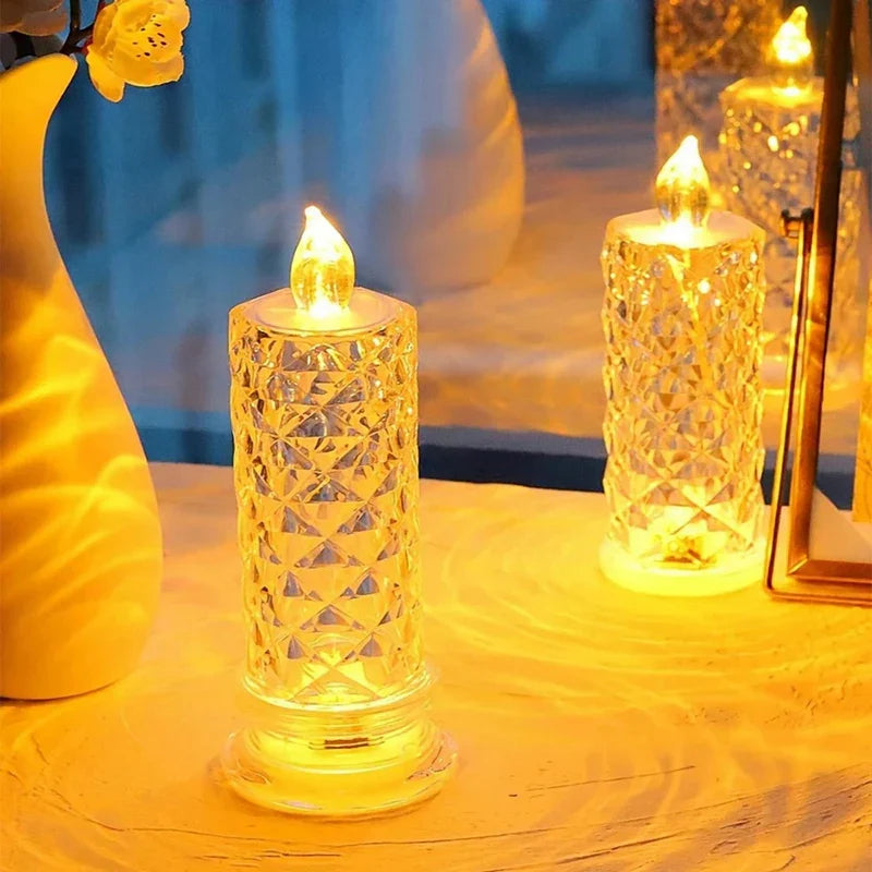 Lisslune | Projection rose pattern simulated flameless tealights