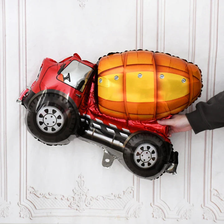 Rynx 1Set Construction Vehicle Foil Balloons Boys Construction Theme Birthday Party Favor Decoration Excavator Truck Globos Accessories
