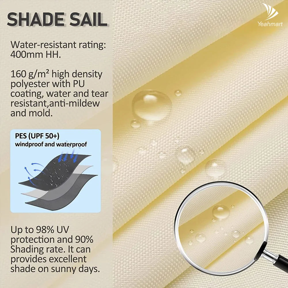 Lisslune | Waterproof Rectangular Sun Shade Sail with UV Protection & Mounting Kits – ShadeGuard