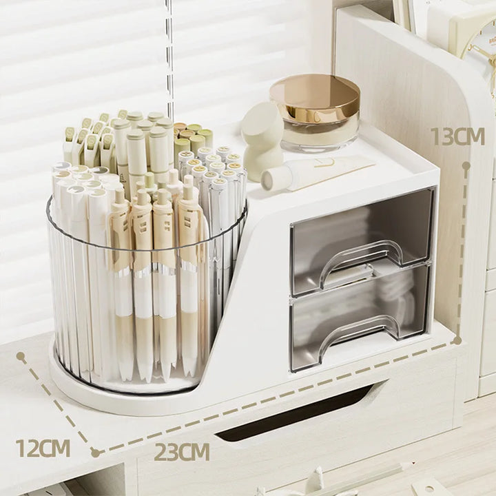 Rynx | Rotatable Organizer Boxes Removable Storage Organizer Makeup Brushes Lipstick Drawer Style Desk Makeup Storage Organizer