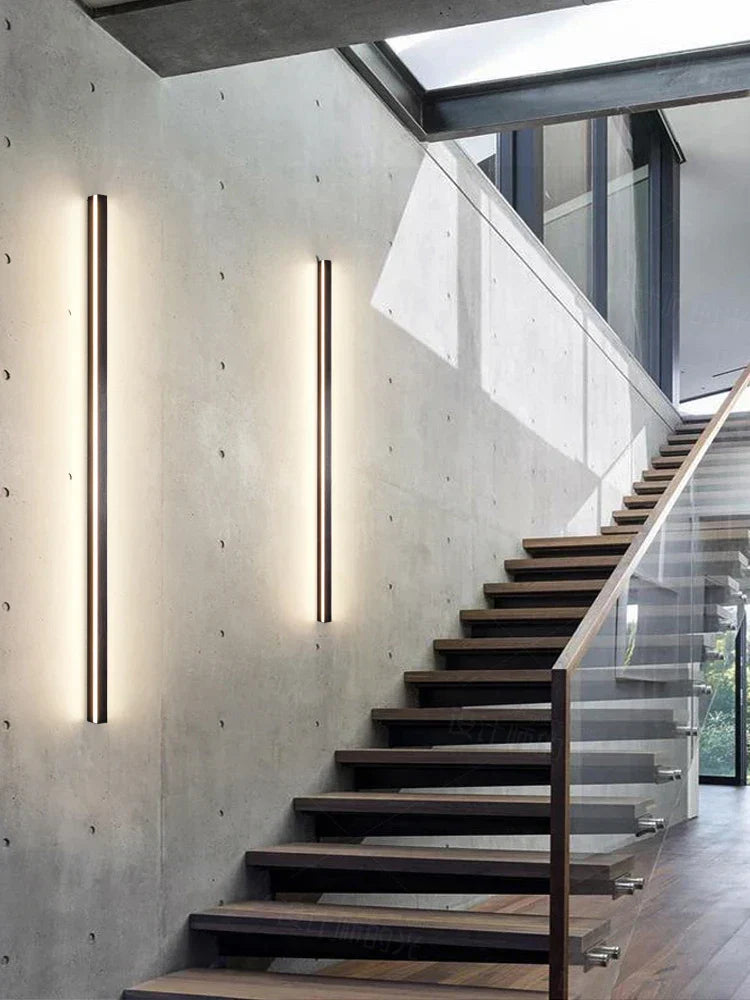 Lisslune | NeroEdge SleekLine Waterproof LED Wall Light – Modern Outdoor Lamp in Black