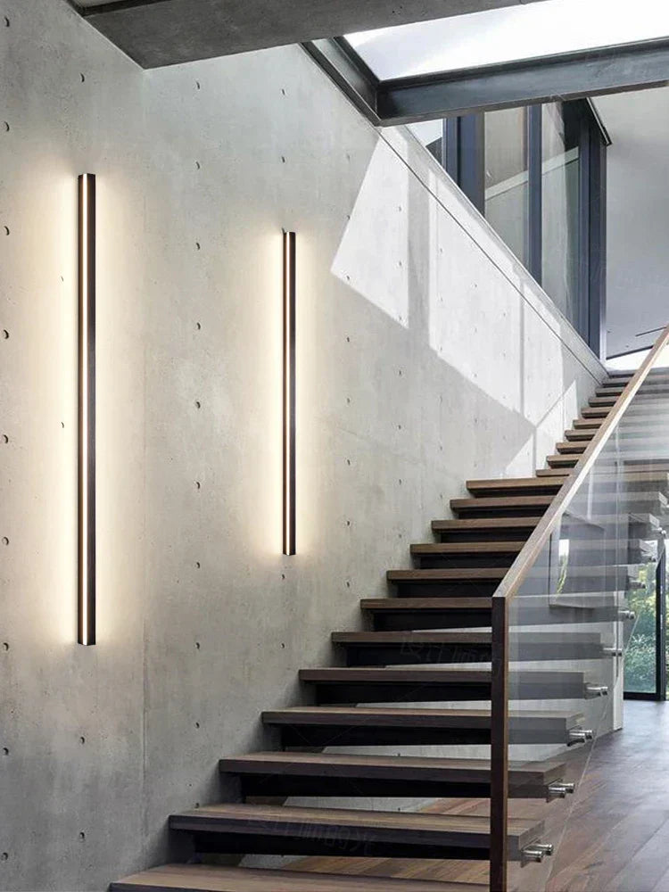 Lisslune | NeroEdge SleekLine Waterproof LED Wall Light – Modern Outdoor Lamp in Black