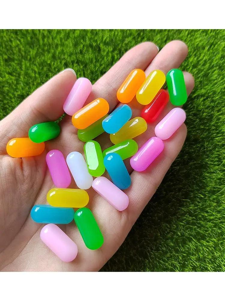 Lisslune | Charming Miniature Candy Jelly Bean Beads for Fun DIY Jewelry and Hair Accessories, 21mm