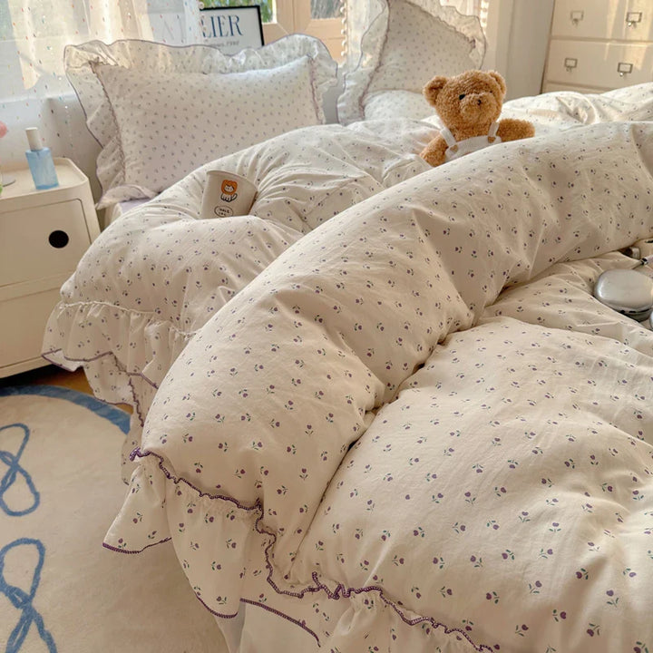 Rynx | Cute Print Bed Sheet Set Girls' Room Bedding Set Single/Double/Queen/King Size Bedding Set Soft Bedding sábanas para cama