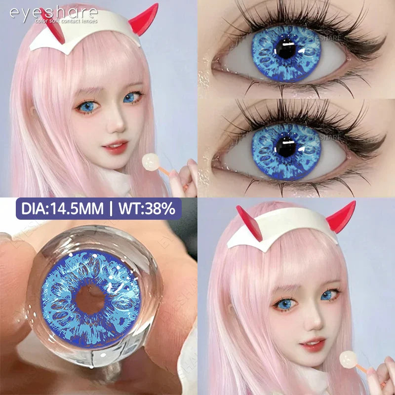 Rynx | 1 Pair Cosplay Contact Lenses Anime Eye Lenses Halloween Beautiful Pupils Red Cosmetic Color Contacts Annual Eye Lenses
