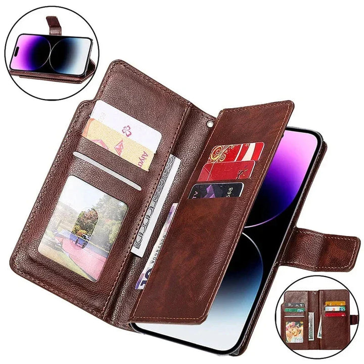 Lisslune | Foldable iPhone Leather Case with Card Slots
