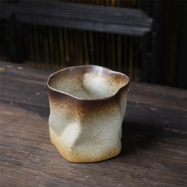 Lisslune | Irregular twisted shape cup 9.47 ounces/280 ml ceramic coffee tea cup without handle polychromatic creative ceramic mugs coffee mugs retro