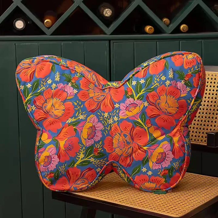 Rynx | Colorful Butterfly Cushion Chinese Style Flower Crown Back Support Cushion Sofa Chair Padding Aesthetic Living Room Decoration