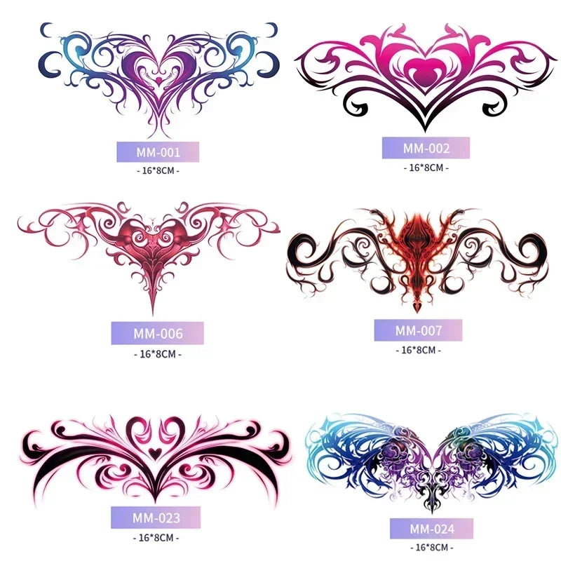 Rynx | 6-Piece Waterproof Tattoo Sticker Set Long-lasting Artificial Tattoo Girls 3D Artificial Sex Womb Tattoo for Women Temporary Abdomen섹스타투스티커 Product
