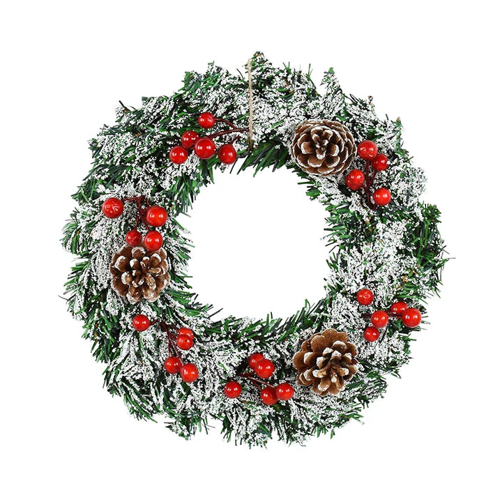 Rynx 30cm Christmas wreath Xmas door garland hanging ornaments Merry Christmas decoration for home New Year Navidad door hanger