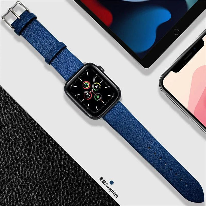 Lisslune | Crimson Glitter Leather Apple Watch Band - Luxe Sparkle Strap