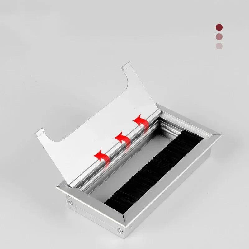 Lisslune | Slim Rotatable Aluminum Table Cable Management Grommet with Flip-Top Access