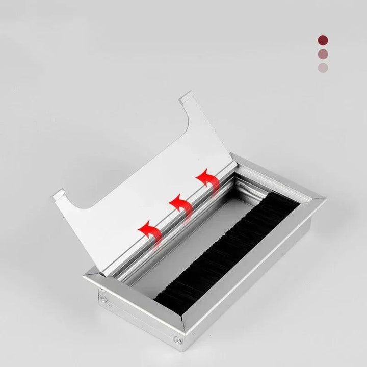Lisslune | Slim Rotatable Aluminum Table Cable Management Grommet with Flip-Top Access