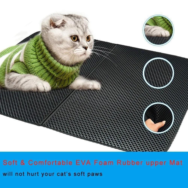 Lisslune | Ultimate Clean Cat Litter Catch Mat: Innovative Dual-Layer Design for Maximum Hygiene