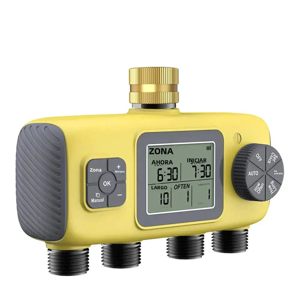 Lisslune | HydroVista - 4-Zone Digital Water System with LCD Screen and IPX7 Waterproof Smart Valve System