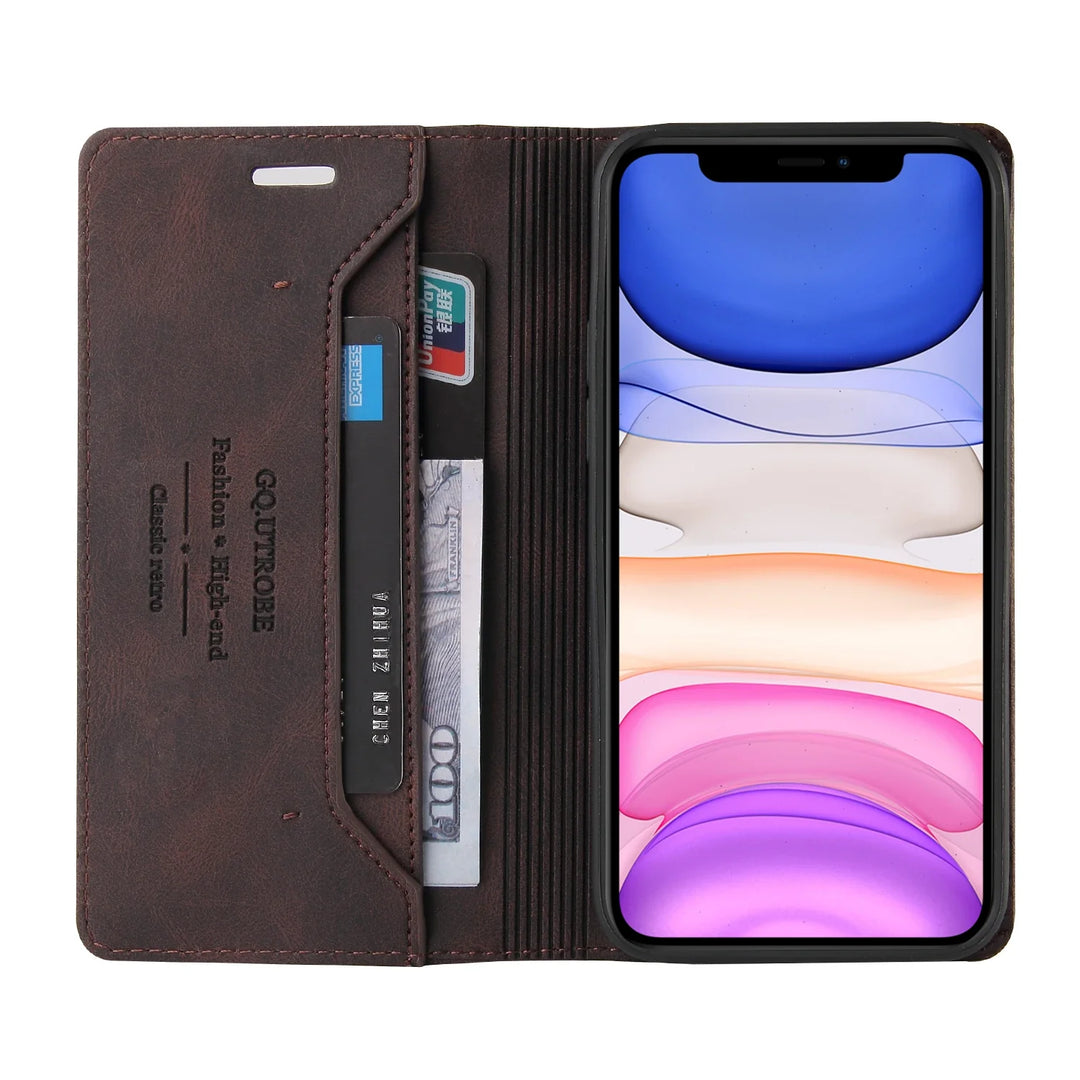 Lisslune | iPhone leather protective case with RFID blocking and card slots