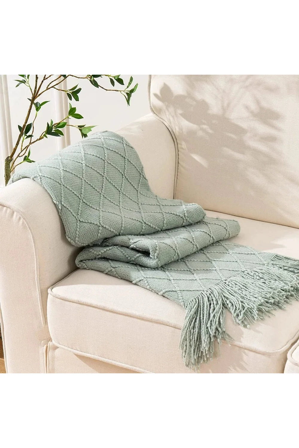 Lisslune | Diamond Knit Throw Blanket