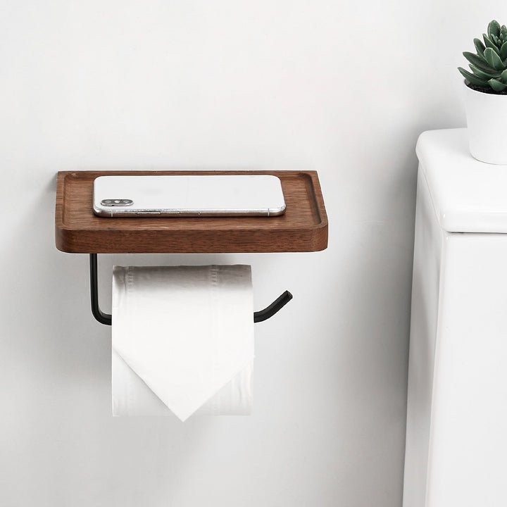 Lisslune | Wood storage towel roll toilet paper holder