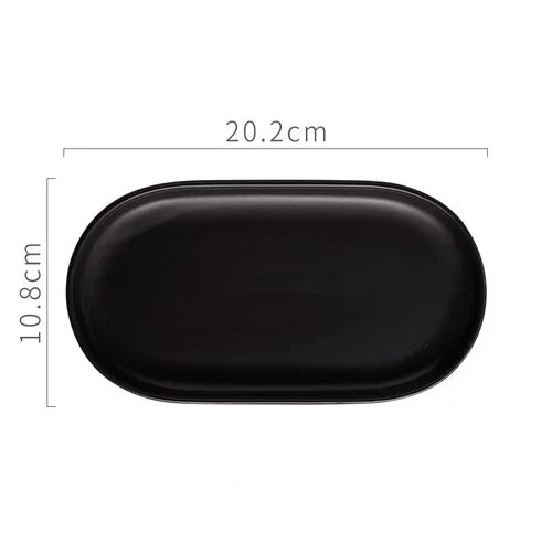 Lisslune | Nordic Ins Ceramic Marble Oval Tray Jewelry Storage Tray Accessories Soap Holder Golden Wave Bathroom Cup Bath Decoration